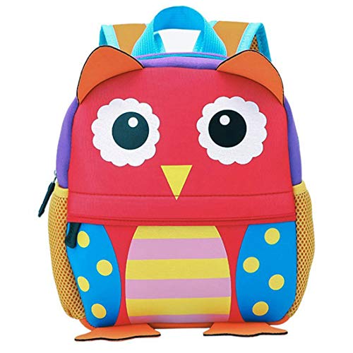 BAIGIO Kinderrucksack Animal Wasserdichte Schule Kindergartenrucksack Jungen Mädchen Kleinkind Schulranzen mit Tierdesign (Eule, S) von BAIGIO