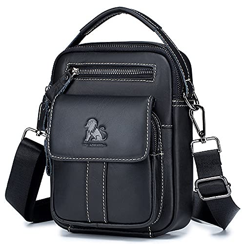 BAIGIO Umhängetaschen Herren Klein Herrentasche Leder Schultertasche Ledertasche für Männer Arbeit Reise Alltagsleben von BAIGIO