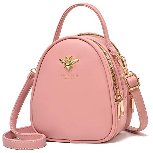 BAIKELI Leichte kleine Crossbody-Taschen Umhängetasche für Frauen Stilvolle Damen Handy Geldbörse und Handtaschen Geldbörse, 0-0-1-rosa, Small von BAIKELI