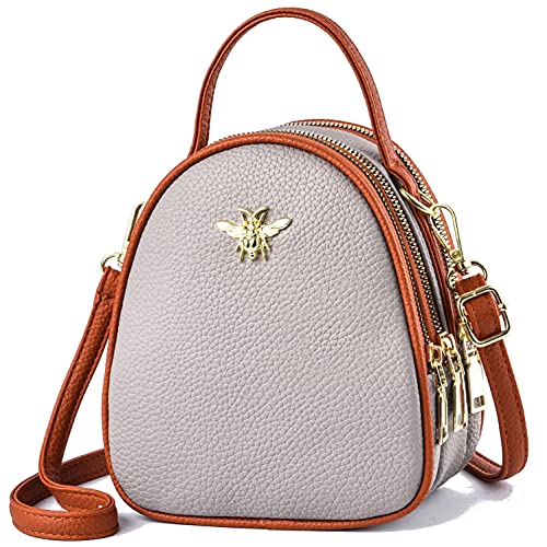 BAIKELI Leichte kleine Crossbody-Taschen Umhängetasche für Frauen Stilvolle Damen Handy Geldbörse und Handtaschen Geldbörse, 0-6-Grau von BAIKELI