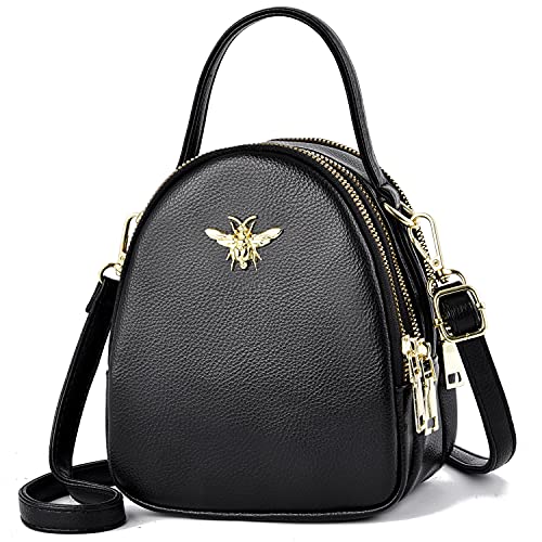 BAIKELI Leichte kleine Crossbody-Taschen Umhängetasche für Frauen Stilvolle Damen Handy Geldbörse und Handtaschen Geldbörse, 2-1, schwarz von BAIKELI