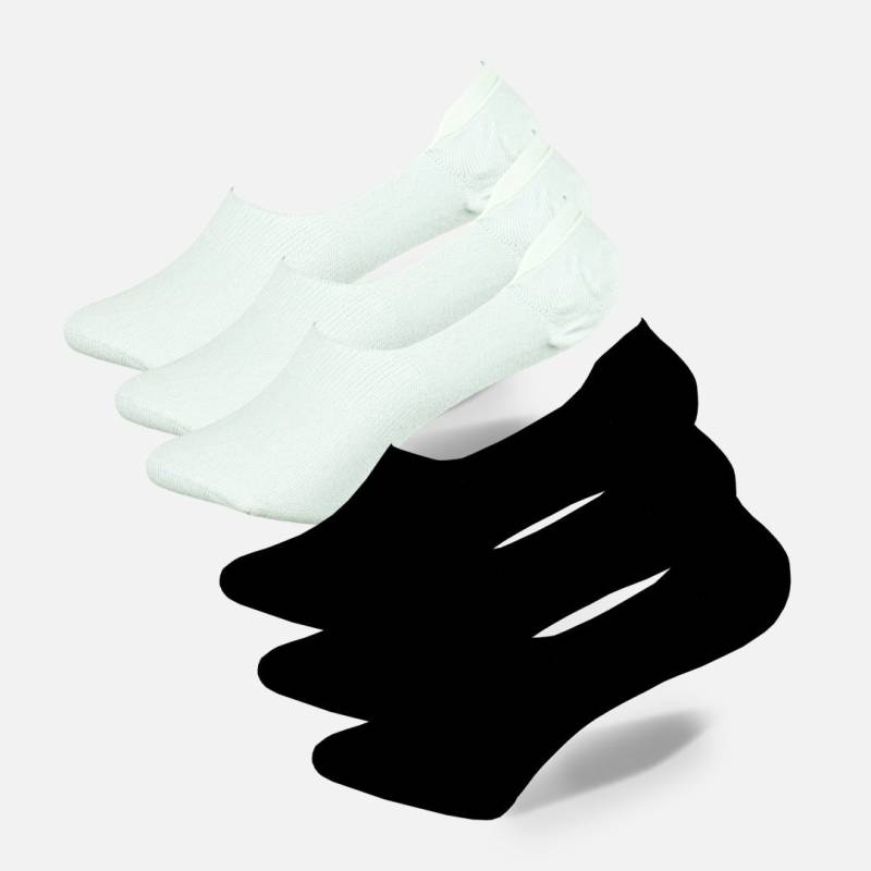 Low Cut Socken in Weiß Oder Schwarz Aus Baumwolle Für Damen Größe 36-40 Im 6Er Pack| Unsichtbare Mit Silikon Verstärkung | Rutschfest von BAILEEclo