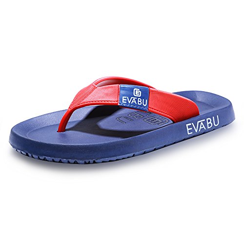 BAINASIQI Herren Zehentrenner Sommer Schuhe Outdoor Strand Latschen Freizeit Flip Flops Pantoletten Ultralight rutschfest Slipper Badeschuhe (EU 43, Blau) von BAINASIQI