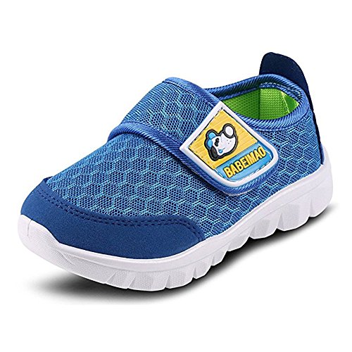 BAINASIQI Unisex Babyschuhe Kinder Sommer Atmungsaktives Mesh Sportschuhe Jungen Mädchen Freizeitschuhe Sneaker Lauflernschuhe Krabbelschuhe mit Weiche Sohle, Blau, 24 EU von BAINASIQI