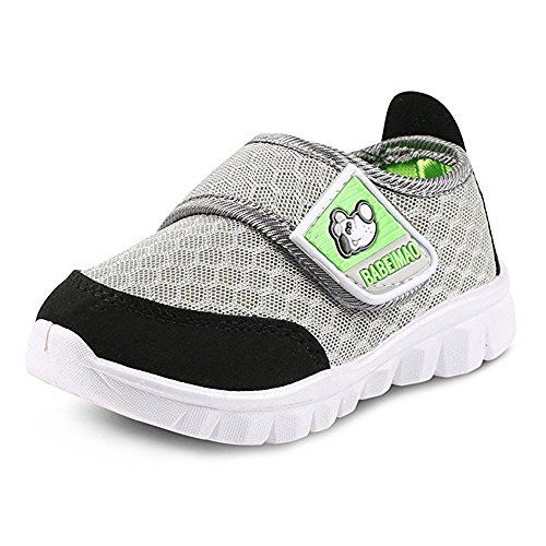 BAINASIQI Unisex Babyschuhe Kinder Sommer Atmungsaktives Mesh Sportschuhe Jungen Mädchen Freizeitschuhe Sneaker Lauflernschuhe Krabbelschuhe mit Weiche Sohle, Grau, 24 EU von BAINASIQI