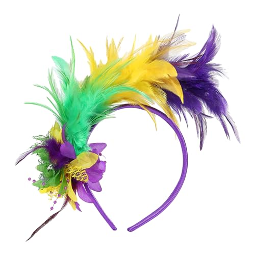 BAIRU Cocktailparty-Zubehör, Stirnband, Rollenspiel, Kostüm, Fascinator, Stirnband, Partyzubehör, Feder-Haarband, Rollenspiel, Kopfschmuck, Frauenverkleidungszubehör von BAIRU