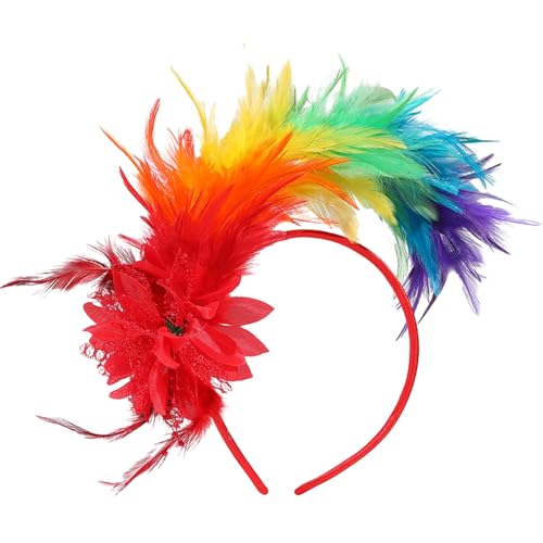 BAIRU Cocktailparty-Zubehör, Stirnband, Rollenspiel, Kostüm, Fascinator, Stirnband, Partyzubehör, Feder-Haarband, Rollenspiel, Kopfschmuck, Frauenverkleidungszubehör von BAIRU