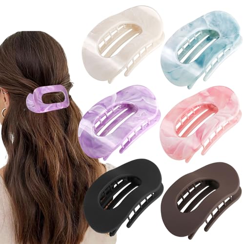 BAISEN 6 Stück Haarklammern für Damen - 10cm Groß Matte Flach Haarklammer, Starker Halt Haarstyling Haarschmuck für Frauen Mädchen Dünnes Dickes Haar Flache Haarspangen (Elegante Farbe) von BAISEN