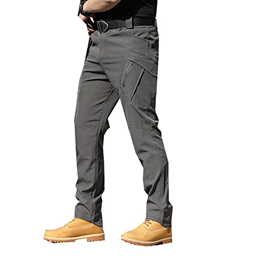 BAIXIAOCHI Herrenhosen Multi Pocket Elastische Taillenhose Herren LäSsige Cargohose Herrenbekleidung Slim Fit Jogginghose von BAIXIAOCHI