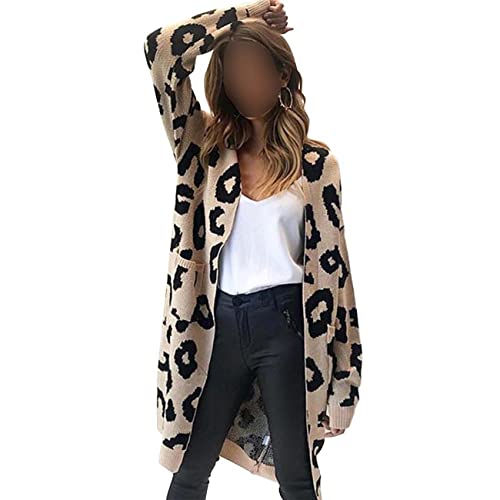 BAIXIAOCHI Leopard Print Lose Langarm Strickjacke Strickjacke V-Ausschnitt Damen Pullover Damen BAIXIAOCHI Leopard Print Lose Langarm Strickjacke Strickjacke V-Ausschnitt Damen Pullover Damen von BAIXIAOCHI