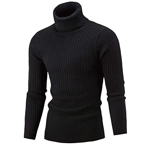 Slim-Fit Herren Pullover Herbst Und Winter High-Neck Solid Color Twist Bottoming Pullover Pullover von BAIXIAOCHI