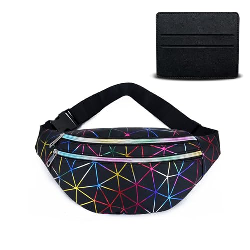 BAIYSFFG Bauchtasche Mode Wasserdicht Gürteltasche Fächer mit Reißverschluss Reflektierender Verstellbarer Gurt Hüfttasche für Damen und Herren Party Festival Sport Outdoor Travel von BAIYSFFG