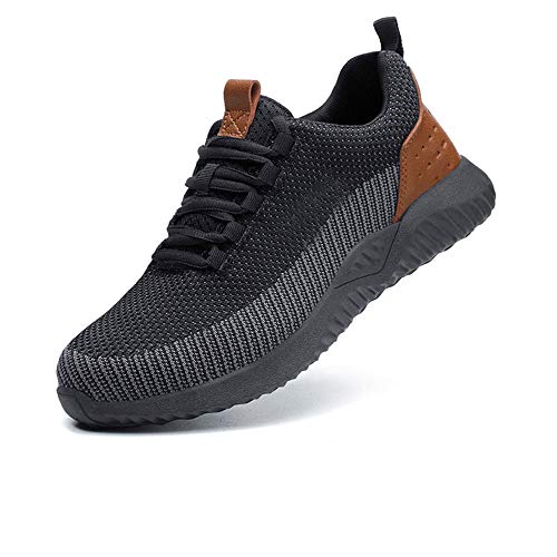 Sicherheits Arbeitsschuhe,Arbeitsstiefel Mit Stahlkappe FüR MäNner Und Frauen Atmungsaktive Arbeitsschuhe FüR MäNner Arbeitsschutzschuhe Sicherheitsschuhe,Schwarz,47 von BAIYUJIE