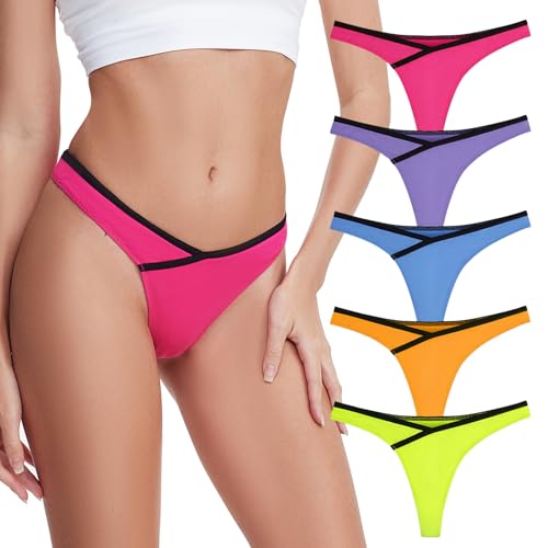 BAJAOEY String Tanga Damen Baumwoll Tangas Sportbund Thongs Soft Unterhosen Frauen UnterwäSche Mehrpack,S von BAJAOEY