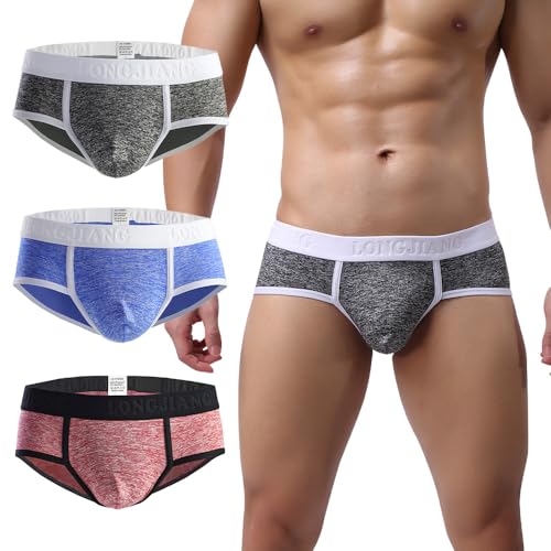 BAJAOEY Unterhosen Herren Slips Weich bequem Männer Slip Atmungsaktive Unterwäsche 3er Pack von BAJAOEY