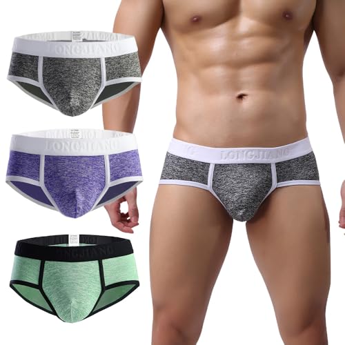 BAJAOEY Unterhosen Herren Slips Weich bequem Männer Slip Atmungsaktive Unterwäsche 3er Pack von BAJAOEY