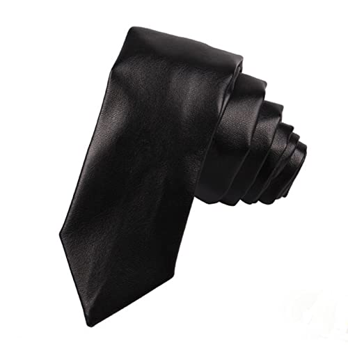 BAJIE Herren Krawatte Pu Leder Krawatte 6 Farben Außenhandel Schmale Version Leder Krawatte 5.5cm Formale Business Krawatte von BAJIE