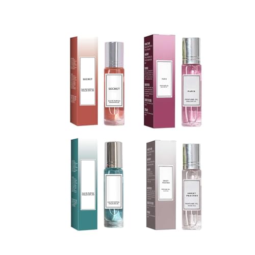 4 Pack Pheromone Parfüm für Frauen,Parfum Pheromone Für Frauen,Duft -Kollektion,Pheromone Parfum,Roll-on Pheromone Parfüm,Enhanced Blumen und Früchte Duft für Frauen (40ML, A) von BAJIUK
