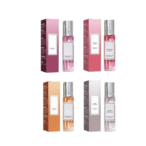 4 Pack Pheromone Parfüm für Frauen,Parfum Pheromone Für Frauen,Duft -Kollektion,Pheromone Parfum,Roll-on Pheromone Parfüm,Enhanced Blumen und Früchte Duft für Frauen (40ML, B) von BAJIUK