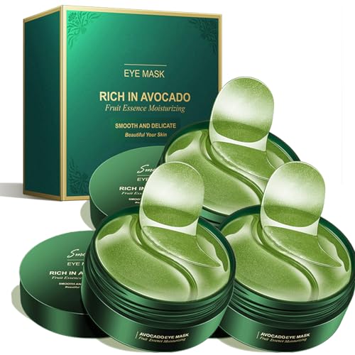 Augenpads Gegen Tränensäcke und Falten, Eye Patches für Augenpflege, Eye Pads Augenringe Entfernen für Damen,Avocado Augenpads mit Avocado Extrakt, Seaweed Eye Mask, Botanischer Extrakt (3PC) von BAJIUK