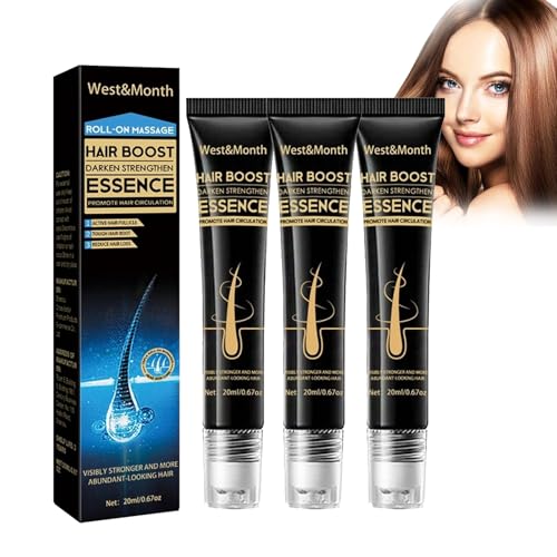 Biotin Haarwuchs Roll-On Massage-Essenz,Zozu Haarwuchs-Serum,Anti-Haarausfall-Serum,Haarwuchs-Essenz für Haarwachstum,Anti-Hair Loss,Krauses und Geschädigtes Haar,Geeignet für Männer und Frauen (3PC) von BAJIUK