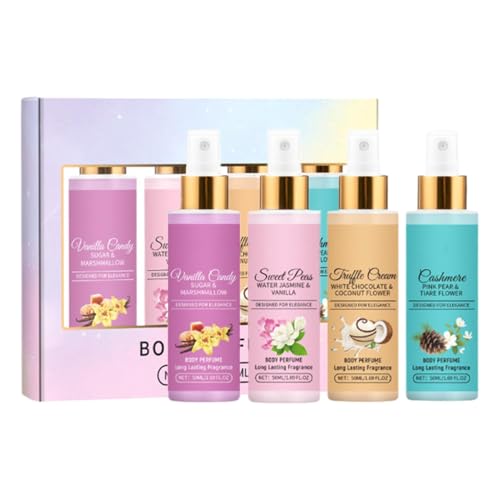 Einzigartiges Körperspray-Set – Parfüms Für Frauen, Body Mist Fragrance Spray, Langanhaltender Duft Für Frauen, Tierversuchsfrei (4x50ml) von BAJIUK