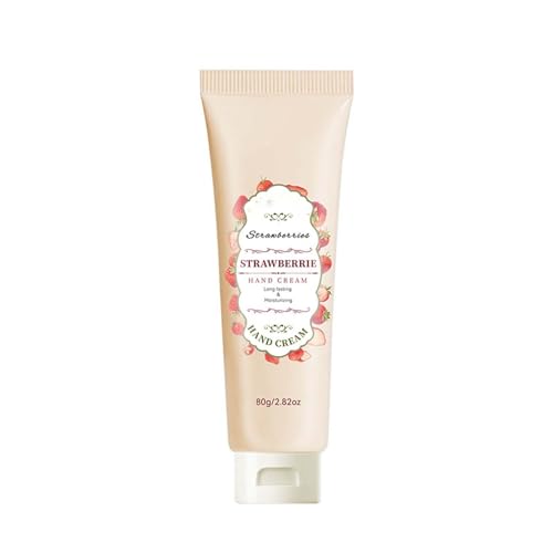 Handcreme Geschenke Set,5 PC Feuchtigkeitscreme Pflegecreme,Mini Handcreme Sheabutter für Weihnachts, Weihnachtsgeschenke Kleine Geschenke für Freundin Frau,für Trockene Rissige Hände (80g, Erdbeere) von BAJIUK