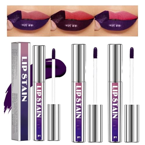Peel Off Lip Stain Set, Tattoo Color Matte Nude Lipgloss, Antihaftbecher Flüssiger Lippenstift Lippenfleck für Frauen Mädchen, Langlebiger wasserdichter Peel Off Lipliner (3PC, 2.5ML) von BAJIUK
