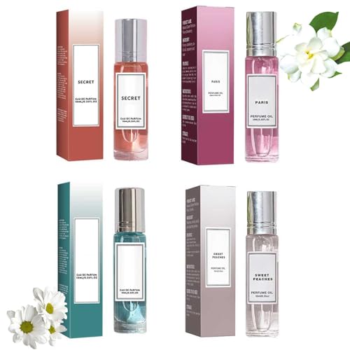 Pheromone Parfum Woman, Parfum set für Frauen, Roll-On Parfüm Damen, Mini Parfüm set, Blumen und Früchte Duft für Frauen (4PC-A) von BAJIUK