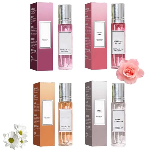 Pheromone Parfum Woman, Parfum set für Frauen, Roll-On Parfüm Damen, Mini Parfüm set, Blumen und Früchte Duft für Frauen (4PC-B) von BAJIUK