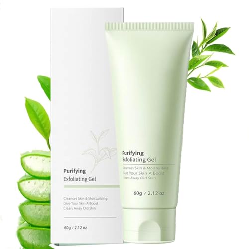 Purifying Exfoliating Gel,Tiefenreinigendes Peeling-Gel, Gesichtspeeling-Reiniger, Feuchtigkeitsspendend, Deep Cleansing Face and Body Exfoliating Scrub Gel, für Männer und Frauen (1PC, 60ML) von BAJIUK