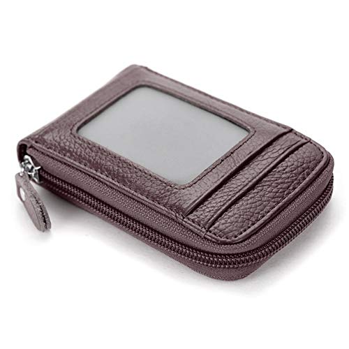 BAKUN Schlankes Premium-Lederetui mit Reißverschluss für Visitenkarten, Kreditkartenetui mit transparentem Fotofach, Sicherheits-Reisebrieftasche, Braun, M, Casual BAKUN Schlankes Premium-Lederetui mit Reißverschluss für Visitenkarten, Kreditkartenetui mit transparentem Fotofach, Sicherheits-Reisebrieftasche, Braun, M, Casual von BAKUN