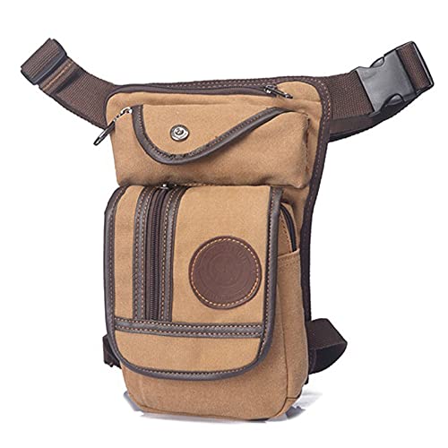 Beintasche,Beintasche Motorrad Leinwand/Nylon Drop Bein Tasche Fanny Pack Gürtel Hüfte Bum Travel Motorrad Männer Reiter Off Roading Oberschenkel Taille Taschen (Color : Khaki) von BALAMI