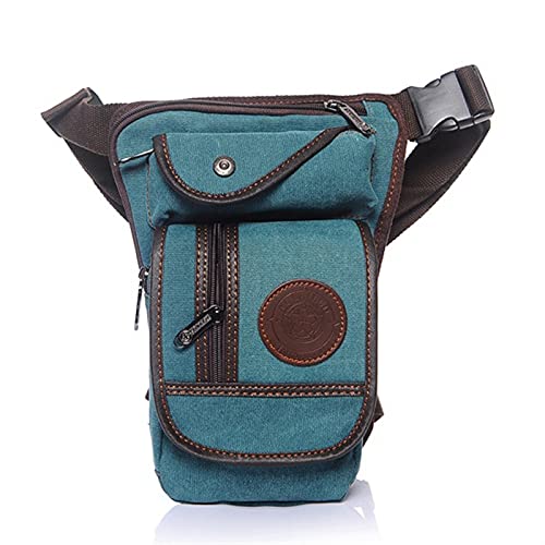 Beintasche,Beintasche Motorrad Leinwand/Nylon Drop Bein Tasche Fanny Pack Gürtel Hüfte Bum Travel Motorrad Männer Reiter Off Roading Oberschenkel Taille Taschen (Color : Light Blue) von BALAMI