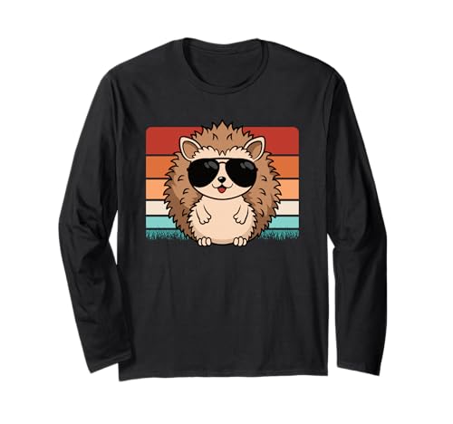 Cooler Lustiger Igel Retro Männer Jungen Kinder Langarmshirt von BALARI