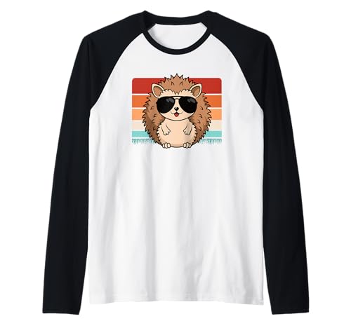 Cooler Lustiger Igel Retro Männer Jungen Kinder Raglan von BALARI