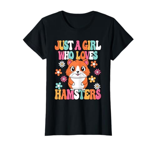 Just A Girl Who Loves Hamsters Süßer Groovy Hamster Mädchen T-Shirt von BALARI
