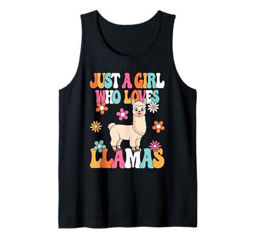 Just A Girl Who Loves Llamas Süßes Groovy Lama Mädchen Tank Top von BALARI