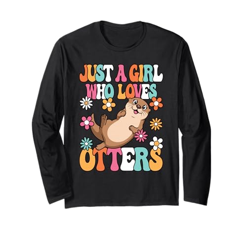 Just A Girl Who Loves Otters Niedliches Otter Mädchen Kinder Langarmshirt von BALARI