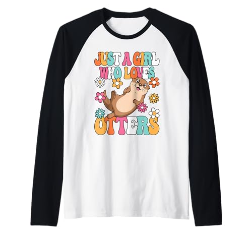 Just A Girl Who Loves Otters Niedliches Otter Mädchen Kinder Raglan von BALARI