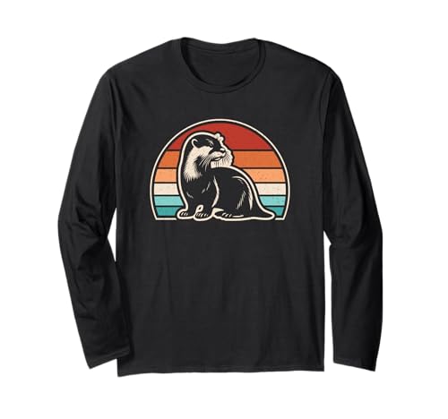 Retro Otter Vintage Männer Frauen Langarmshirt von BALARI