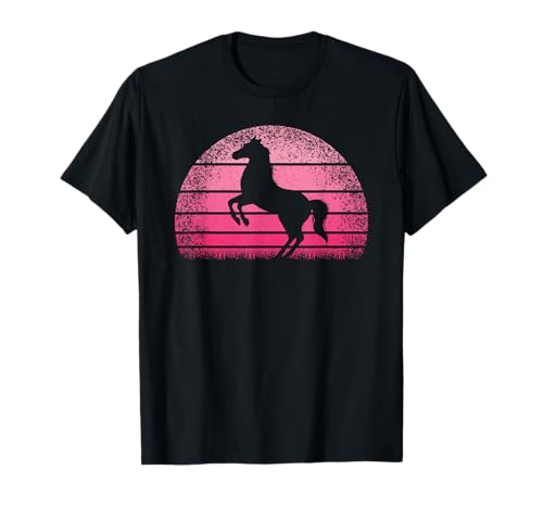 Retro Pferd Reitsport Reiter Pferdeliebhaber Damen Mädchen T-Shirt von BALARI