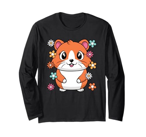 Süßer Hamster Groovy Kawaii Frauen Mädchen Kinder Langarmshirt von BALARI