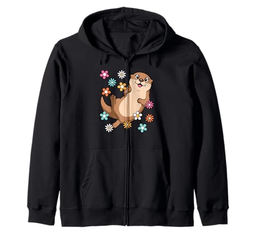 Süßer Otter Liebhaber Groovy Kawaii Frauen Mädchen Kinder Kapuzenjacke von BALARI