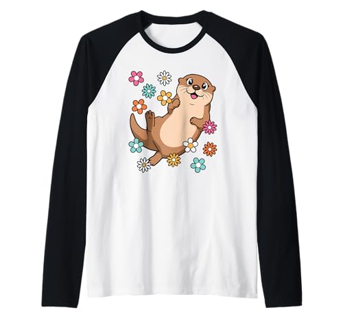 Süßer Otter Liebhaber Groovy Kawaii Frauen Mädchen Kinder Raglan von BALARI
