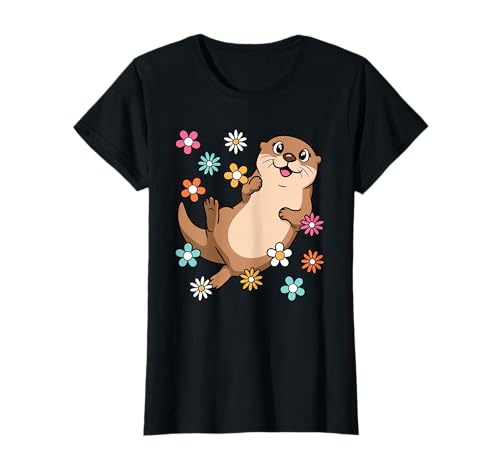 Süßer Otter Liebhaber Groovy Kawaii Frauen Mädchen Kinder T-Shirt von BALARI