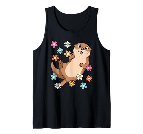 Süßer Otter Liebhaber Groovy Kawaii Frauen Mädchen Kinder Tank Top von BALARI