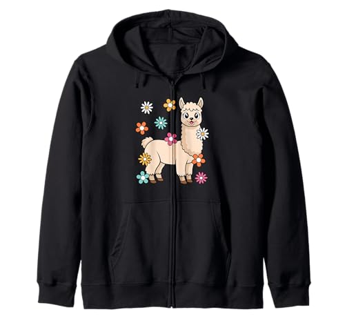 Süßes Lama Groovy Kawaii Frauen Mädchen Kinder Kapuzenjacke von BALARI