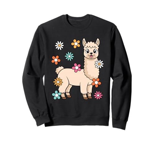 Süßes Lama Groovy Kawaii Frauen Mädchen Kinder Sweatshirt von BALARI
