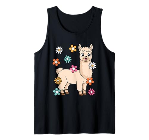Süßes Lama Groovy Kawaii Frauen Mädchen Kinder Tank Top von BALARI
